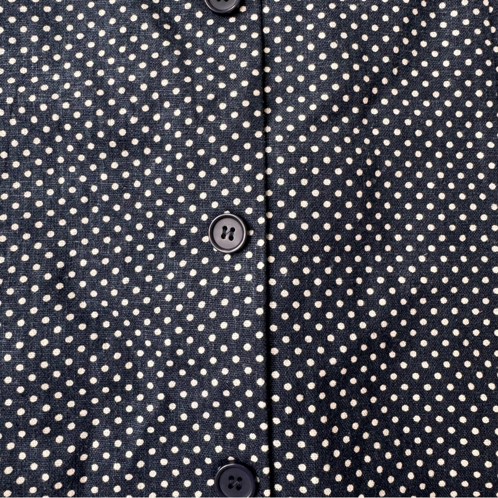 Caroline Constas Navy Polka Dot Linen Blend Dress size 4 - Picture 10 of 11